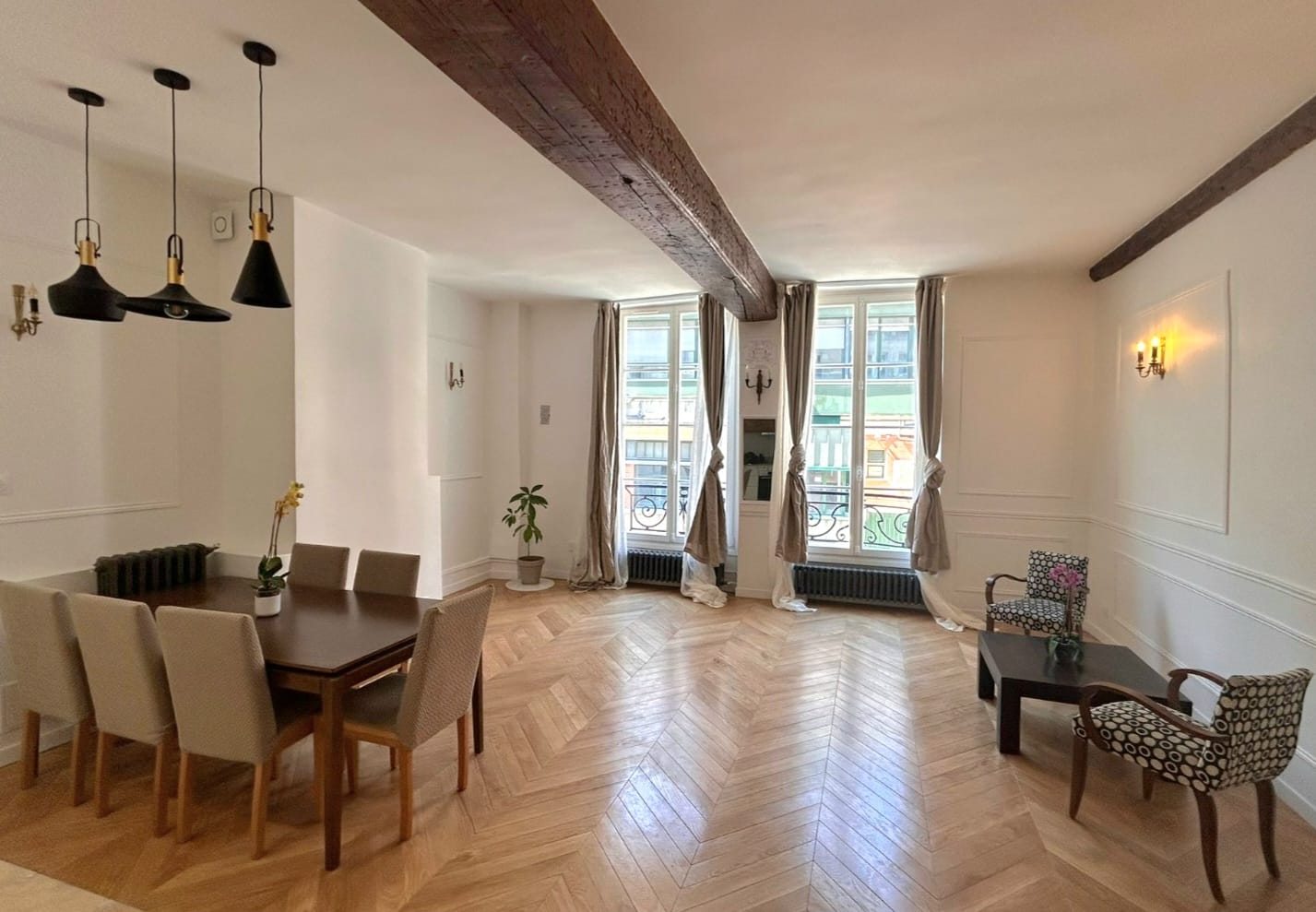 Salon parquet point de Hongrie